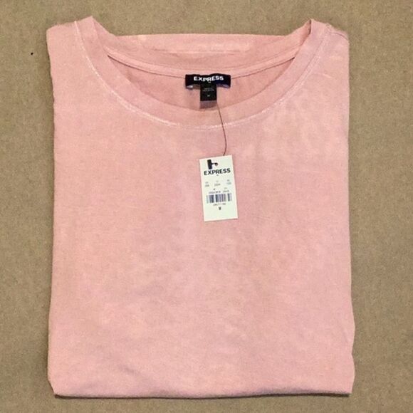 EXPRESS NWT WOMENS T SHIRT TOP LIGHT PINK MEDIUM - Picture 5 of 7